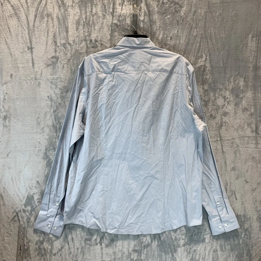 Michael Kors Men's Button Up Shirt XXL Ice Blue Trim Stretch Office‎ Career Suit